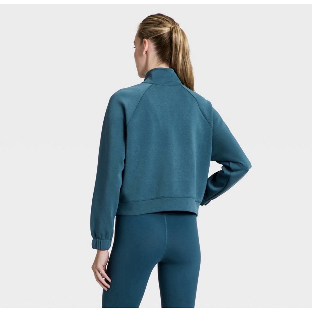 NWT Women Airy Sleek Ribbed Blue Full Zip Jacket - All In Motion Size XS - Picture 2 of 16